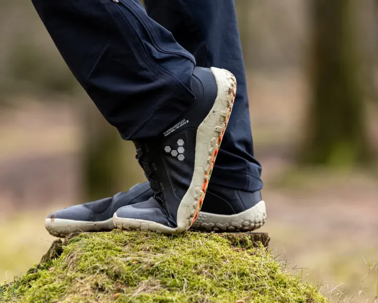 Running Shoes-Vivobarefoot Womens Primus Trail Knit FG Shoes - Obsidian-Sandstone