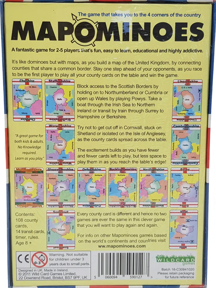 Games|Travel Accessories-Wildcard Games Mapominoes - The Ultimate Geography Game - UK