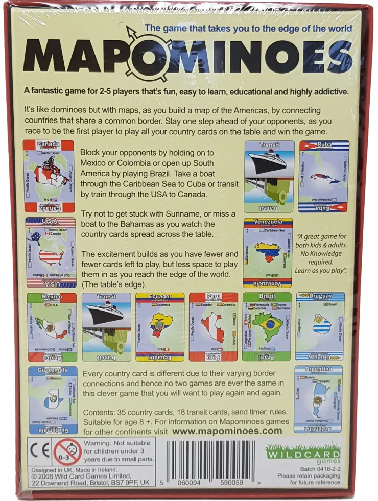 Games|Travel Accessories-Wildcard Games Mapominoes - The Ultimate Geography Game - Americas