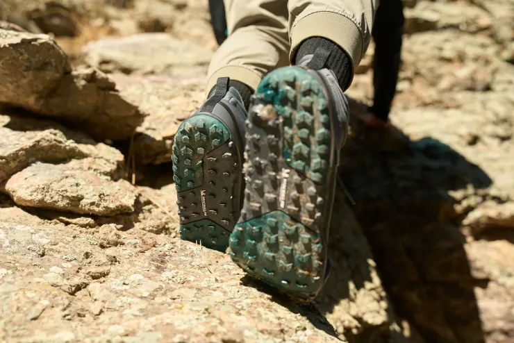 Hiking Shoes & Boots|Mid Height Boots-Xero Shoes Womens Scrambler Mid II WP Boot - Asphalt-Sea Moss