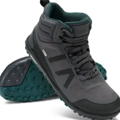 Hiking Shoes & Boots|Mid Height Boots-Xero Shoes Womens Scrambler Mid II WP Boot - Asphalt-Sea Moss
