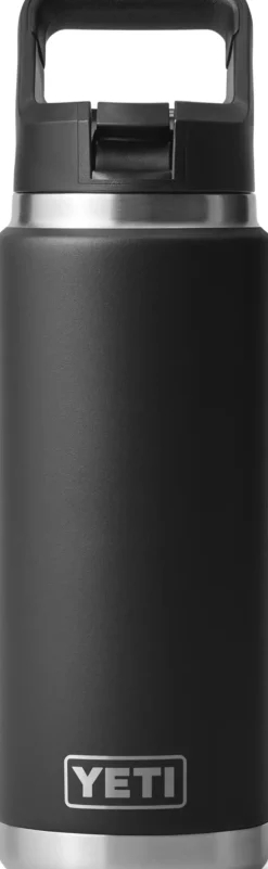Coffee Mugs & Flasks-Yeti Rambler 26oz Straw Bottle - Black